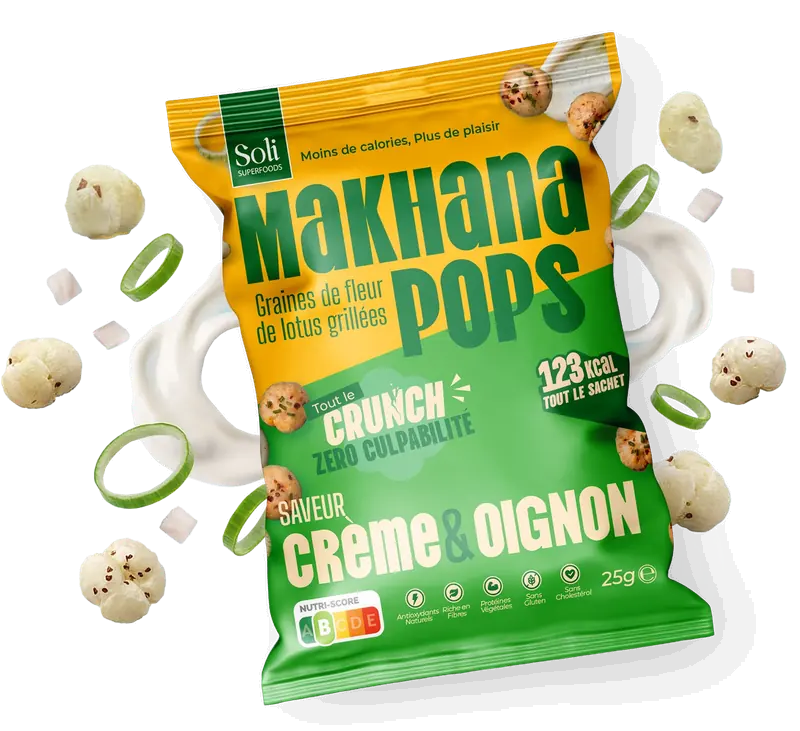Bolsa de 25 g de Makhana Pops Crema & Cebolla