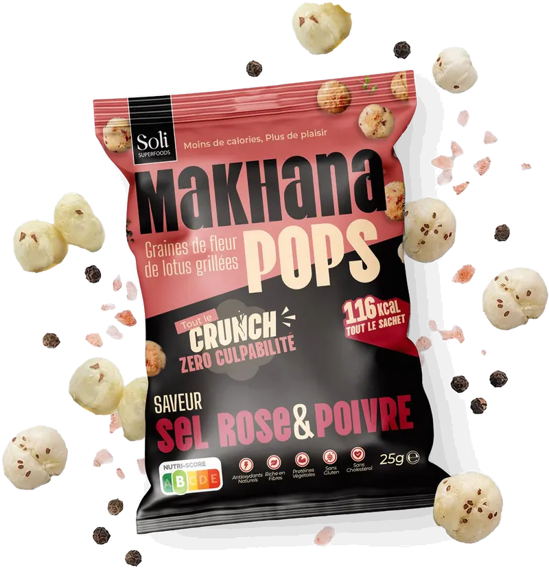 Bolsa de 25 g de Makhana Pops Sal rosa & Pimienta